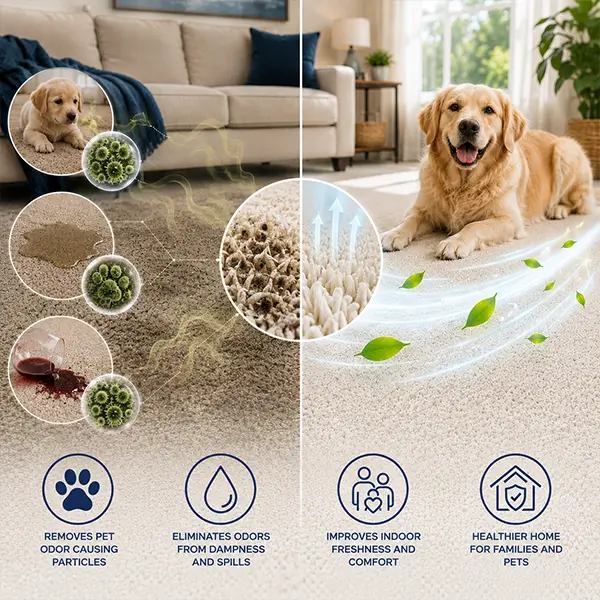 Carpet odor removal and deodorising service in The Woodlands Texas