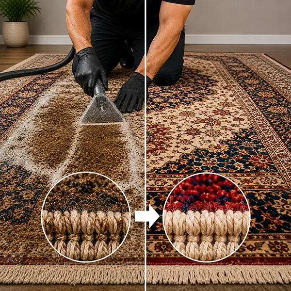Removing Embedded Dirt for a Truly Clean Rug in The Woodlands Texas