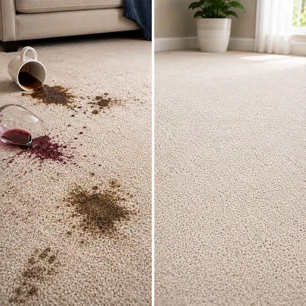 Carpet Stain Removal The Woodlands technician cleaning carpet